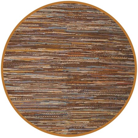 Safavieh Rag Rug Round Area Rug, Gold and Multicolor - 6 x 6 ft. RAR127N-6R